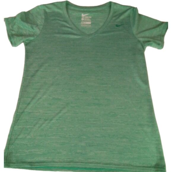 Women's Green Nike Dry Fit T-shirt V-neck‎ Size Large - Picture 1 of 12